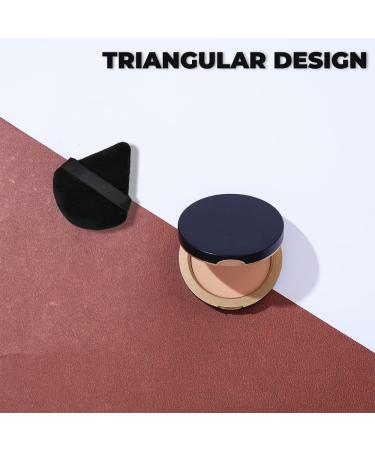 Triangle Powder Puff - 6 Black Cotton Sponges Reusable & Washable for Loose Powder Ideal for Dry & Wet Makeup - Buy Online on GoSupps.com