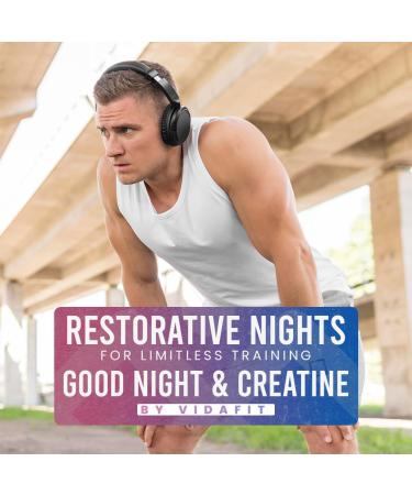 Good Night Natural Sleep Aid (60 Capsules) & Micronized Creatine Monohydrate Powder (150g) Bundle Natural Sleep Support with Melatonin Ashwagandha & L-Theanine Plus Pure Vegan Creatine for Enhance - Buy Online on GoSupps.com