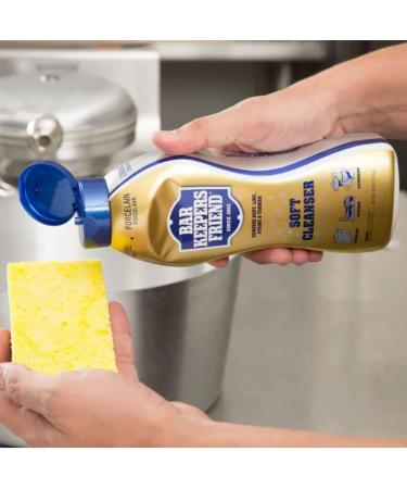Bar Keepers Friend Cleanser (26 oz) & Non Scratch Scrubber Kit | Multipurpose Stainless Steel Rust Cleaner with Non Scratch Dish Cloth - Buy Online on GoSupps.com