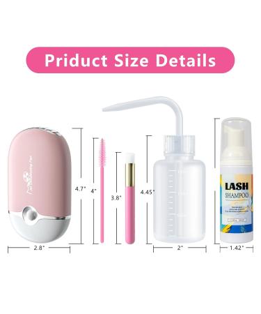 Buqikma Lash Shampoo for Extensions - 7PCS Foam Cleanser Kit | Mini Lash Fan & Cleaning Brushes | Perfect Gift for Halloween & Christmas - 2.11 Fl oz (Pink - Buy Online on GoSupps.com