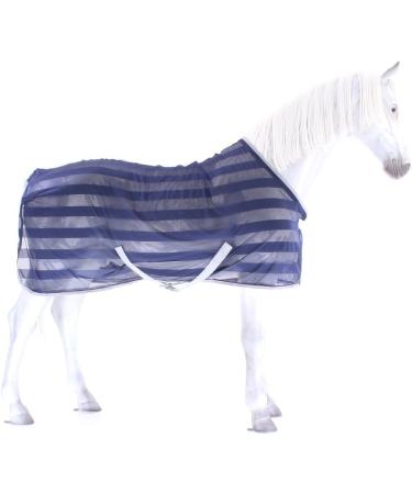 Busse Transport Fly Sheet - Stripe Navy & Silver 145 cm - Perfect for International Shipping | Premium Quality Equestrian Gear - Buy Online on GoSupps.com