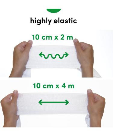 Medrull 2pcs Elastic Universal Bandage 10cm x 4m - Air-Permeable Stretched & Durable with Clips Ideal for International Shipping - Buy Online on GoSupps.com