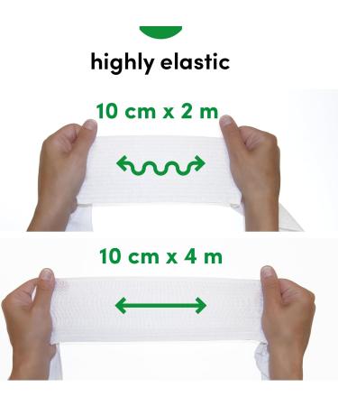 Medrull Universal Elastic Bandage - 10cm x 4m 5 Pieces - Air-Permeable Stretched Light Bandage with Clips - International Shipping Available - Buy Online on GoSupps.com