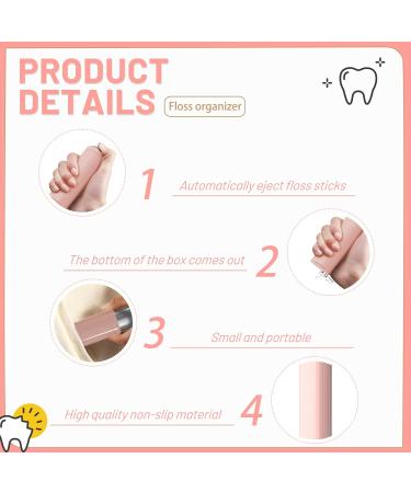 Automatic Dental Floss Dispenser with 100 Reusable Sticks - Travel-Friendly Pink Storage Box - Buy Online on GoSupps.com
