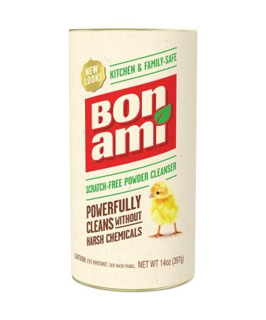 Bon Ami Powder Cleanser for Kitchens & Bathrooms - All Types of Surfaces, Cleans Grime & Dirt, Polishes Surfaces, Absorbs Odors (Single 1 Pack) Fresh 14 Ounce (Pack of 1)