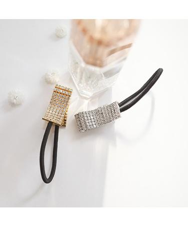 Sparkling Crystal Rhinestone Ponytail Holder | Elastic Hair Tie for Women | 1Pcs (Silver Tone) - Buy Online on GoSupps.com