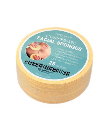 Face Sponge - APPEARUS Compressed Natural Cellulose Facial Sponges | Made in USA | Cosmetic Spa Sponges for Facial Cleansing and Exfoliating (25 Count) (Natural) Yellow - Buy Online on GoSupps.com