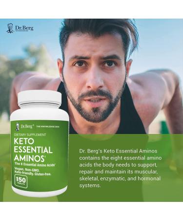 Dr. Berg's Keto Essential Aminos - Vegan Protein Tablets for Muscle Recovery & Energy - 150 Tabs - Buy Online on GoSupps.com