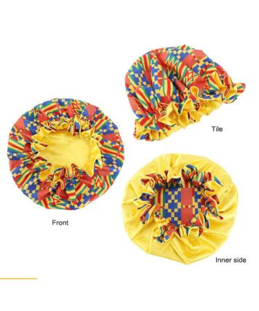 Lurrose Yellow Satin Hood Cap for Women | Adjustable Double Layer Sleeping Hat & Shower Cap for Long Thick Hair - Buy Online on GoSupps.com