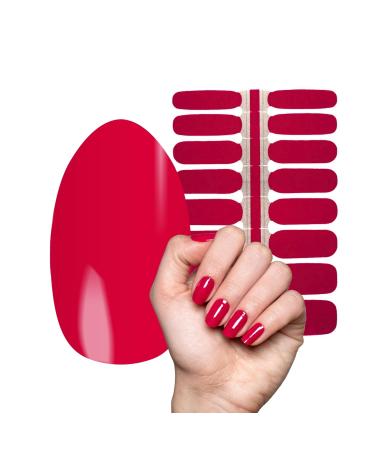My nails nail foils Rosarot I 16 Ultra-D nne Nail polish strips in single color/pink/red I self-adhesive premium nail art wraps I sticks to natural and lacquered acrylic gel & shellac nails