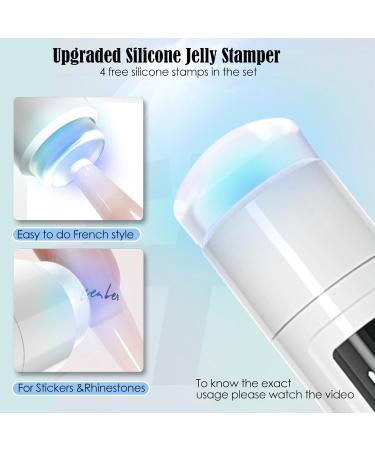Handheld UV Nail Lamp Mini UV Lamp for Gel Nails Rechargeable LED Screen Nail Dryer Gel Nail Lamp for Curing Glue Gel Nail Gems for Nail Art 2 Modes 4 Free Silicone Stamps Set (Nail Lamp) - Buy Online on GoSupps.com
