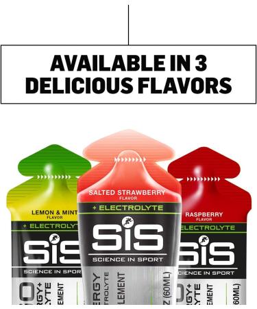 SIS Electrolyte Energy Gels 22g Carbohydrates for Athletes | Performance & Endurance Nutrition for Running & Cycling | Salted Strawberry - 2 oz - 30 Pack - Buy Online on GoSupps.com