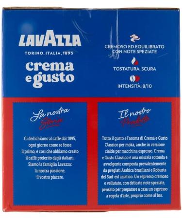 Italian Gourmet Lavazza Crema e Gusto Caf Moulu en Dosettes Souples 50 Dosettes 350 g M lange Intense et Cr meux Notes Cacao & pices Torr faction Italienne Pour Espresso + Italian Gourmet Polpa - Buy Online on GoSupps.com