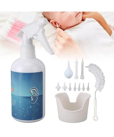 Ear Washer Cleansing Kit Ear Washer Irrigation Kit Wax Removal Ear Irrigation Flushing Kit with 7 Rinse Heads Nozzle Brush Ear Cleaning Kit Ear Flush Kit for Adults Kids