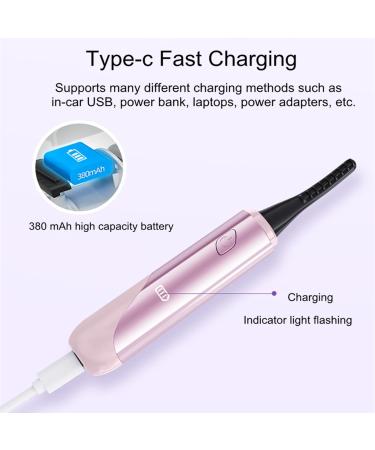 Heated Eyelash Curler - USB Rechargeable Waterproof Comb & LCD Display for Natural Long-Lasting Curls - Perfect for Women (Purple - Buy Online on GoSupps.com