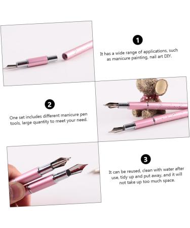 Housoutil 2 Sets Colored Pen Manicure Painting Pen Manicure Drawing Pen Kit para U as De Gel Girls Suit Pen Kits Painting Tools Manicure DIY Painting Tool Pink Paint Pen Nail Metal - Buy Online on GoSupps.com