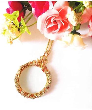 Magnifying Glass 10X Retro Magnifying Glass Necklace Reading Amplifier High Clarity Gift Magnifier Light Magnifier/Gold Comfortable Anniversary - Buy Online on GoSupps.com