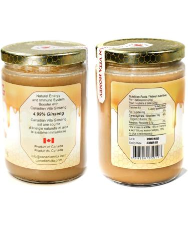 Canadian Vita Ginseng Honey Supplement - Creamy Blend of Canadian Ginseng & Organic Honey - Ginseng Tea/Toast - Energy/Immunity/Focus/Stress Relief - Buy Online on GoSupps.com