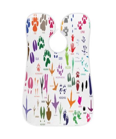 Animals Paw Print Beard Bib Apron - Waterproof Hair Catcher for Men | Non-Stick Grooming Cape with Suction Cups | Perfect Gift for Shaving & Trimming - Buy Online on GoSupps.com