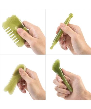Buy Tumnea Gua Sha Set - 7Pcs Jade Massage Tool for Face Neck & Body | International Shipping Available - Buy Online on GoSupps.com