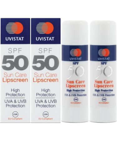 Uvistat Sun Care Lipscreen | SPF50 | Moisturising Lip Balm | Prevent Dry and Chapped Lips | 2 Tubes - Buy Online on GoSupps.com