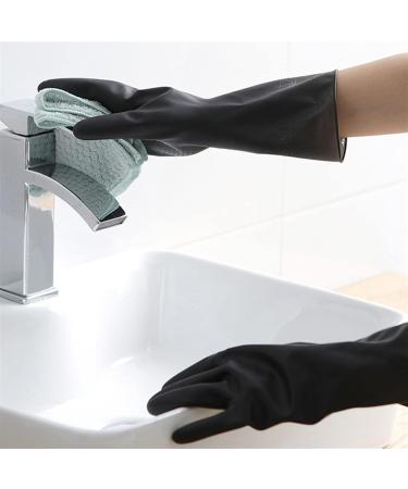 SEPTAM Cleaning Gloves Household Gloves Black Washing Waterproof Plastic Rubber Household Cleaning Anti-slip Durable Kitchen Dishwashing - Buy Online on GoSupps.com