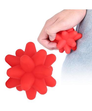 Depth tissue silicone massage ball for muscle relaxation acupuncture depth massage relief of pain improvement in blood circulation-portable multifunctional with (red)