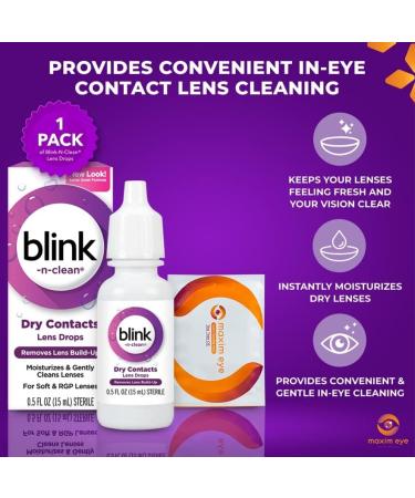 Blink-N-Clean Lens Drops & Tea Tree Oil Eyelid Wipe - 15ml Eye Drops for Contact Lenses Cleans & Moisturizes Soft & RGP Lens Wearers - International Shipping Available - Buy Online on GoSupps.com