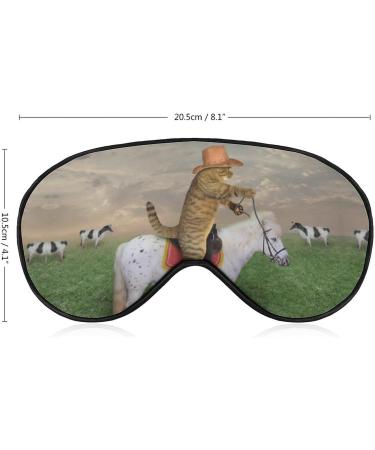 Funny Cat Riding Horse Sleep Mask - Adjustable Strap, Blocking Light for Night Travel Nap - Men & Women - Buy Online on GoSupps.com