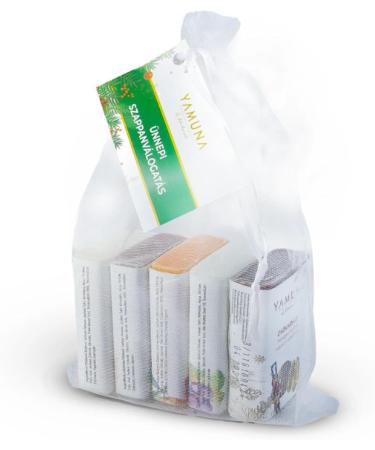  YAMUNA NATURAL BEAUTY Set of 5 mini soaps (5 x 33g) 165g - Natural cold-pressed soap with festive winter scents: orange cinnamon plum walnut vanilla and grapeseed oil - Buy Online on GoSupps.com