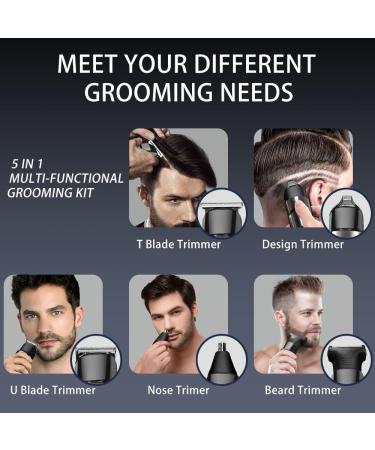Beard Trimmer for Men - 5 in 1 Electric Razor Kit | Cordless Mustache & Nose Hair Trimmer with LED Display | Waterproof & Rechargeable - Buy Online on GoSupps.com