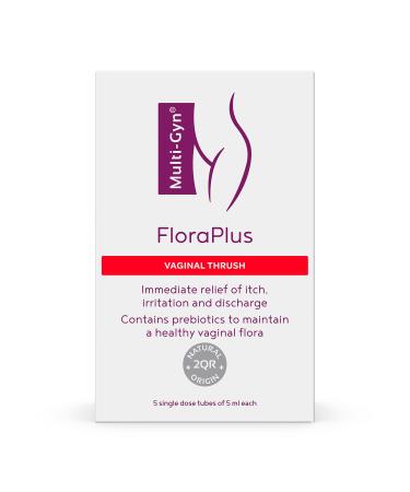 Multi-GYN FloraPlus Vaginal Thrush Treatment for Women - Relieves Vaginal Thrush Symptoms Prebiotic Vaginal Gel Gel for Itch Relief 5x5 ml Single dose Tubes