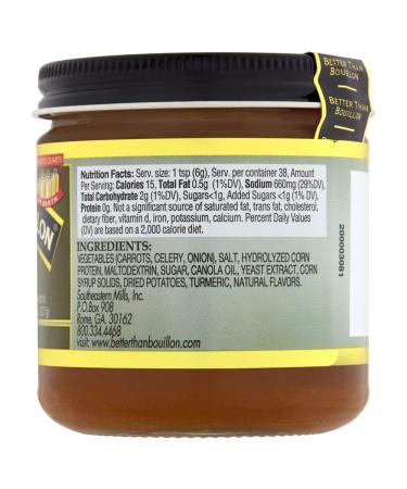 Better Than Bouillon Vegetarian No Chicken Base  Made with Seasoned Vegetables  Certified Vegan  Makes 9.5 Quarts of Broth  38 Servings  8 OZ Jar (Pack of 2) - Buy Online on GoSupps.com