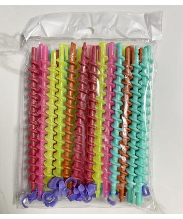 26 Pieces 6inch Spiral Hair Perm Rod Colorful Plastic Long/Medium Hair Barber Hairdressing Styling Curling Perm Rod No Heat Hair Curlers for Women Girls - Buy Online on GoSupps.com