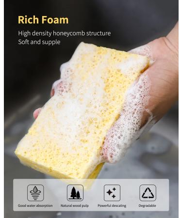 ARCLIBER Cellulose Heavy Duty Kitchen Sponges - 6 Pack, Multicolor - Scrub Tough Messes Without Scratching - Buy Online on GoSupps.com