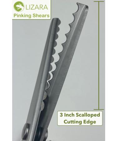 LIZARA Professional Heavy Duty Pinking Shears Scissors for Fabric - Pack of Zig Zag and Scalloped Pattern Scissors | Tailor's Pinking Shears for Precision Fabric Cutting - Buy Online on GoSupps.com