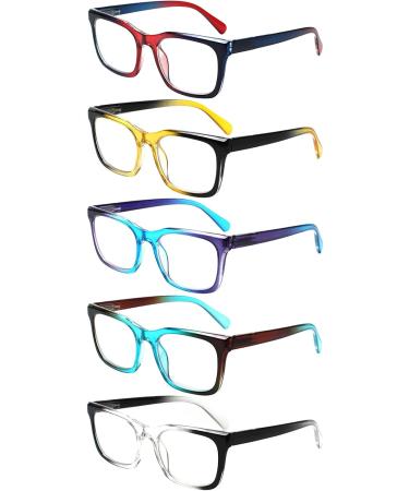 SIGVAN 5 Pack Blue Light Blocking Reading Glasses | Stylish Colorful Eyewear for Men & Women | Spring Hinge 2.5x Magnification - Buy Online on GoSupps.com