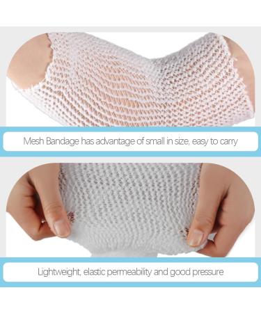 FRCOLOR 2 Rolls Elastic First Aid Sports Wrap - Tubular Bandages & Mesh Fix Net Tape - 200x5.8cm - White - International Shipping - Buy Online on GoSupps.com