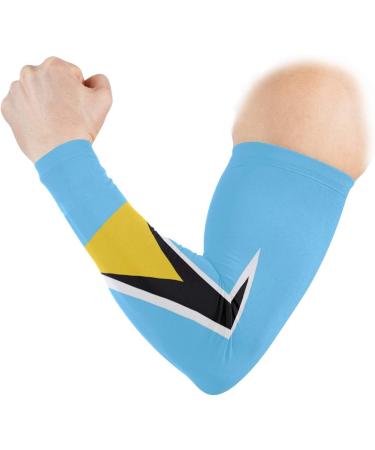 St Lucia Flag Arm Sleeves - Cooling UV Protection | PoeticCity Sports Gear - Buy Online on GoSupps.com