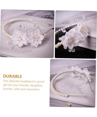 PLAFOPE Pearl Flower Headband Wedding Decor Pearl Headband Decorative Flower Headband Flower Head Band Wedding Hair Accessory Headband Ornament Head Band for Bride Exquisite Hair Band - Buy Online on GoSupps.com