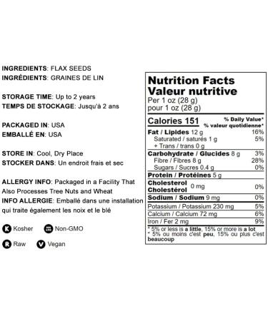 Non-GMO Brown Flax Seeds 1lb - Raw Whole Flaxseed, High Fiber, Omega-3 Fats - Ideal for Salads, Baking, Smoothies - Kosher, Vegan, Bulk - Buy Online on GoSupps.com