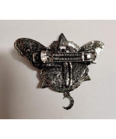 Restyle Occult Moth Wicca Gothic Hair Clip | Pentagram Moon Crescent Barrette - Silver - Buy Online on GoSupps.com