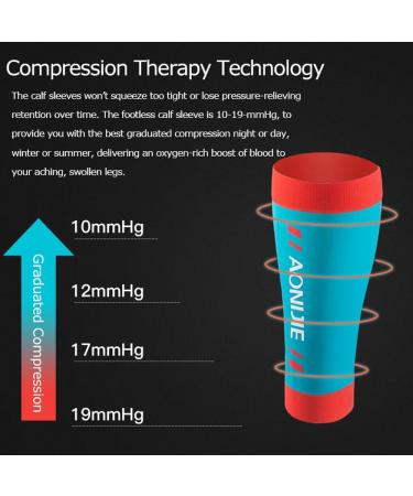AONIJIE Leg Compression Sleeves - Footless Compression Socks & Calf Support for Men & Women | Knee Compression Sleeves - Blue X-Large - Buy Online on GoSupps.com