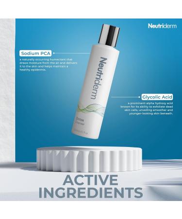 NEUTRIDERM Detox Cleanser Gentle Glycolic Face Wash and Exfoliating Gel Cleanser for Clear Brighter-Looking Skin Ideal for Oily or Combination Skin 120 mL / 4.1 fl oz - Buy Online on GoSupps.com