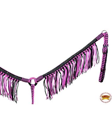 HILASON Pink Black Braided Paracord Crystal Fringes Horse Breast Collar - Buy Online on GoSupps.com