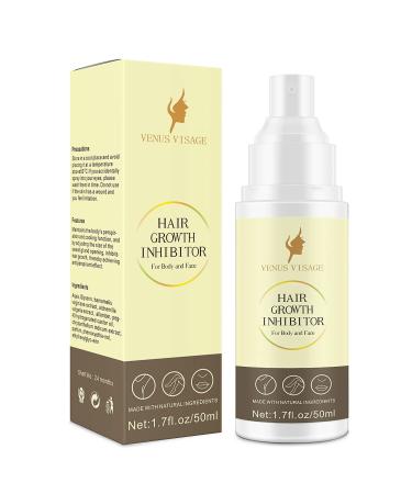 Hair Inhibitor 50ml Upgraded, Hair Stop Growth Spray, Non-Irritating Hair Removal Inhibitor for Body and Face, Arm, Armpit, Leg for Men and Women 1.7 Fl Oz (Pack of 1)