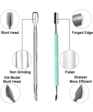 Ejiubas Cuticle Trimmer & Pusher Set - Professional Grade Stainless Steel Nipper, Remover & Cutter for Pedicure & Manicure - Green - Buy Online on GoSupps.com