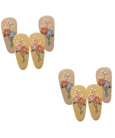 FOMIYES 4 Pairs Hairpin Cloth Hair Clips Baby Hair Pin Girls Hair Clips for Kids Ages 4-8 Kids Accessories for Girls Retro Hair Pin Hair Barrettes Clip Alloy Child Vintage Cloth Flowers