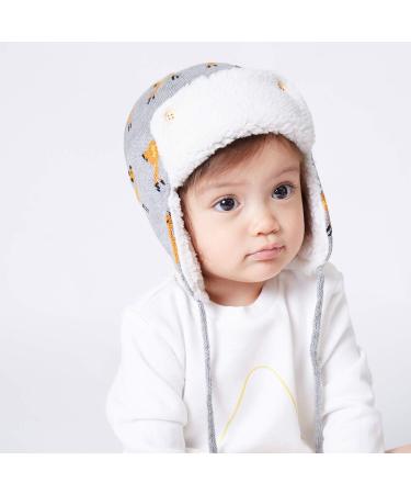 Kids Winter Beanie Hat with Animals Earflap, Fleece Lining - Deer Design, 2-4 Years - Buy Online on GoSupps.com
