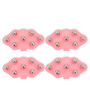 4 pieces of portable rollball massage palm-shaped massage hand shoes with seven magnetic roller balls for body massage light suitable for every body part